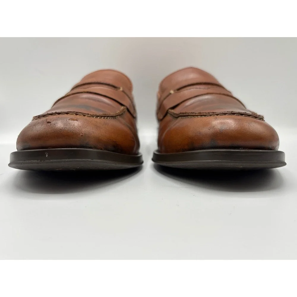 Cole Haan Grand.OS Men's 10 M Brown Leather Penny Loafers Dress Casual Shoes